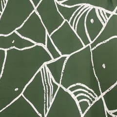 Dark Olive Colour Rayon Printed Fabric