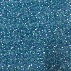 Firozi Colour Rayon Crepe Printed Fabric