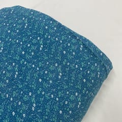 Firozi Colour Rayon Crepe Printed Fabric