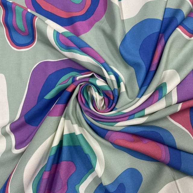 Multi Colour Rayon Printed Fabric