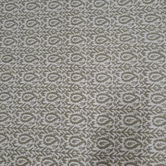 Olive Colour Cambric Cotton Bagru Printed Fabric