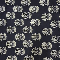 Dark Navy Blue Colour Cambric Cotton Printed Fabric