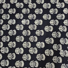 Dark Navy Blue Colour Cambric Cotton Printed Fabric
