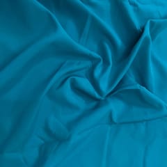 Crystal Teal Blue Colour Dyed Poly Crepe Fabric
