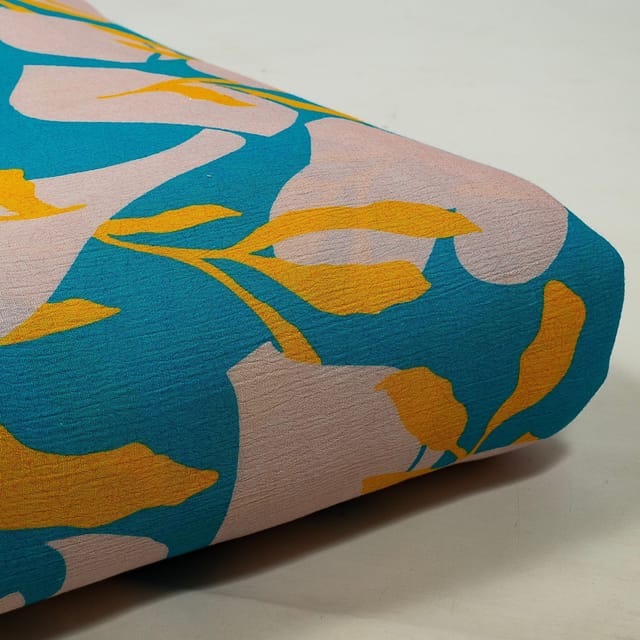 Multi Colour Cotton Crush Digital Printed Fabric