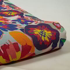Multi Colour Linen Digital Printed Fabric