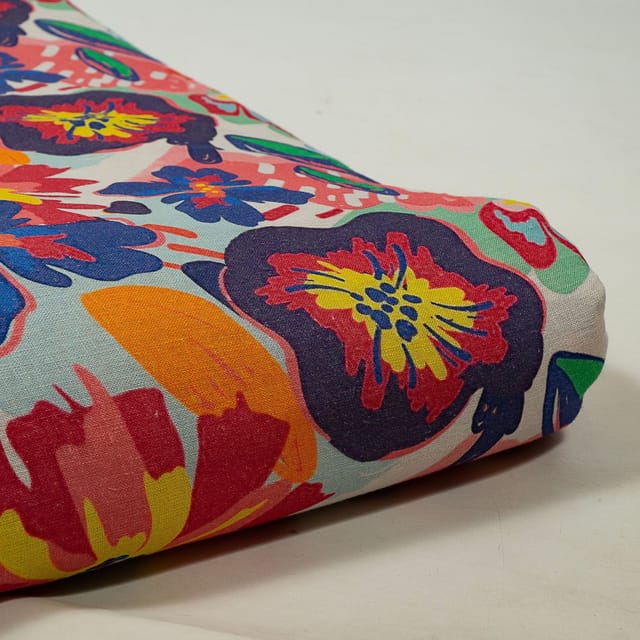 Multi Colour Linen Digital Printed Fabric