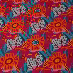 Multi Colour Linen Digital Printed Fabric