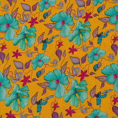 Multi Colour Cotton Crush Digital Printed Fabric