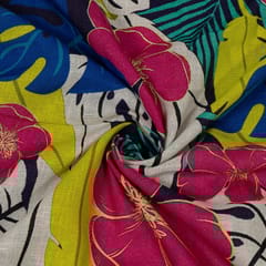 Multi Colour Linen Digital Printed Fabric