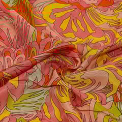 Multi Colour Muslin Digital Printed Fabric