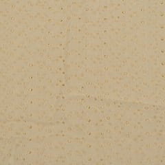 Dyeable Cotton Chikan Embroidered Fabric