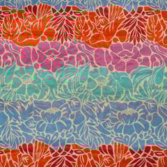 Multi Colour Muslin Digital Printed Fabric