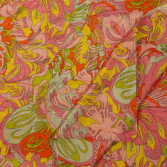Multi Colour Muslin Digital Printed Fabric
