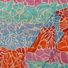 Multi Colour Muslin Digital Printed Fabric