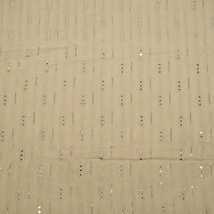 Dyeable Cotton Chikan Embroidered Fabric