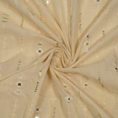 Dyeable Cotton Chikan Embroidered Fabric