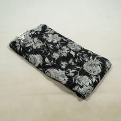 Black Colour Viscose Natural Crepe Printed Fabric