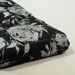 Black Colour Viscose Natural Crepe Printed Fabric