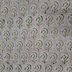 Peach Colour Cotton Cambric Printed Fabric