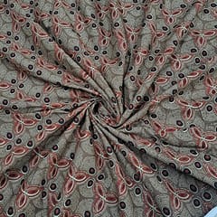 Brown Colour Cotton Cambric Printed Fabric