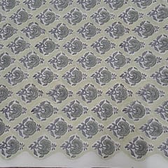 Cream Colour Cotton Cambric Printed Fabric