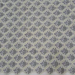 Cream Colour Cotton Cambric Printed Fabric