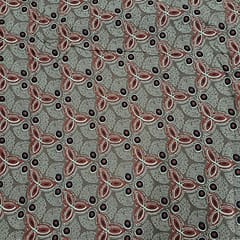 Brown Colour Cotton Cambric Printed Fabric
