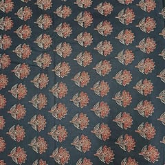 Dark Bottle Green Colour Cotton Cambric Printed Fabric