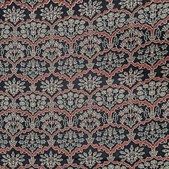 Black Colour Cotton Cambric Printed Fabric