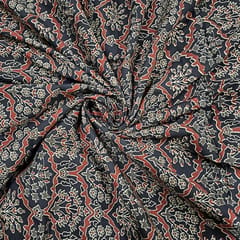 Black Colour Cotton Cambric Printed Fabric