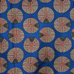 Blue Colour Cotton Cambric Printed Fabric