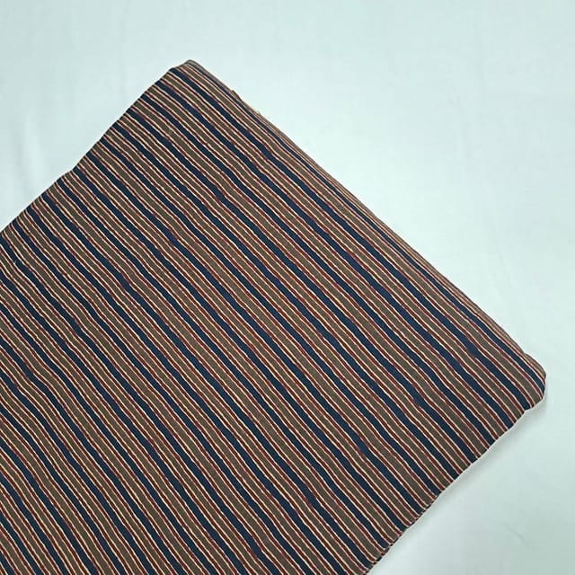 Brown Colour Cotton Cambric Printed Fabric