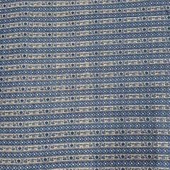 White Colour Cotton Dobby Printed Fabric