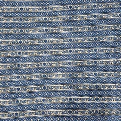 White Colour Cotton Dobby Printed Fabric