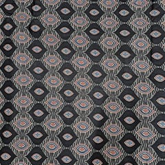 Black Colour Cotton Cambric Printed Fabric