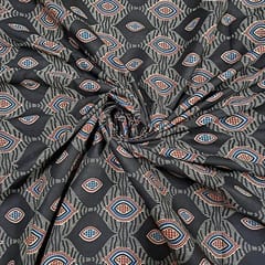 Black Colour Cotton Cambric Printed Fabric