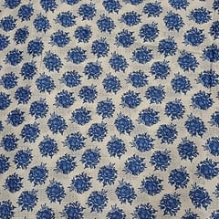 White Colour Cotton Dobby Printed Fabric