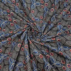 Black Colour Cotton Cambric Printed Fabric