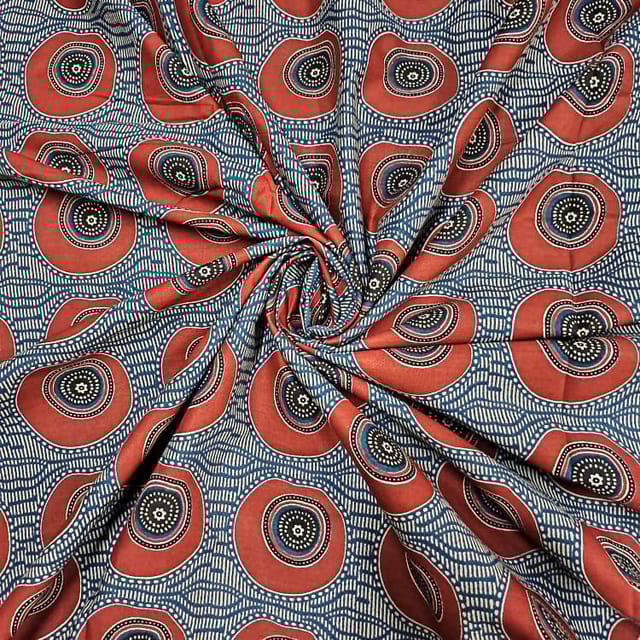 Grey Colour Cotton Cambric Printed Fabric