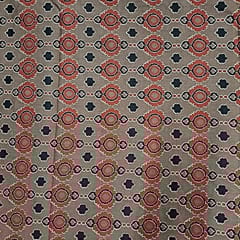 Brown Colour Cotton Cambric Printed Fabric