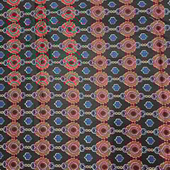 Black Colour Cotton Cambric Printed Fabric