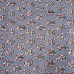 Lavender Colour Cotton Cambric Printed Fabric