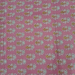 Baby Pink Colour Cotton Cambric Printed Fabric