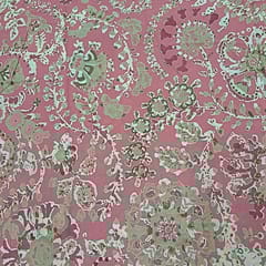 Baby Pink Colour Cotton Cambric Discharge Printed Fabric