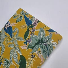 Mustard Colour Cotton Cambric Discharge Printed Fabric