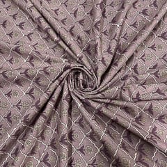 Lilac Colour Cotton Cambric Printed Fabric