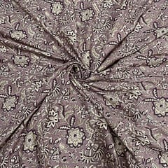 Lilac Colour Cotton Cambric Printed Fabric