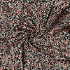 Black Colour Cotton Cambric Printed Fabric