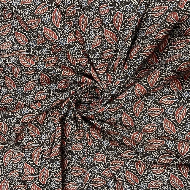 Black Colour Cotton Cambric Printed Fabric